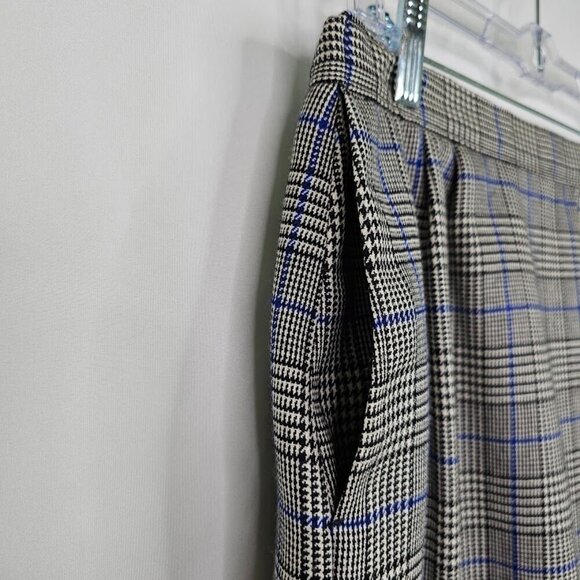 Vintage PENDLETON Wool Skirt Straight GRAY BLACK BLUE PLAID size 12 Chic Preppy - Picture 4 of 9